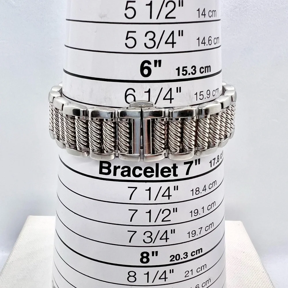 David Yurman Thoroughbred Diamond Sterling Silver & Stainless Steel Watch - Picture 9 of 9